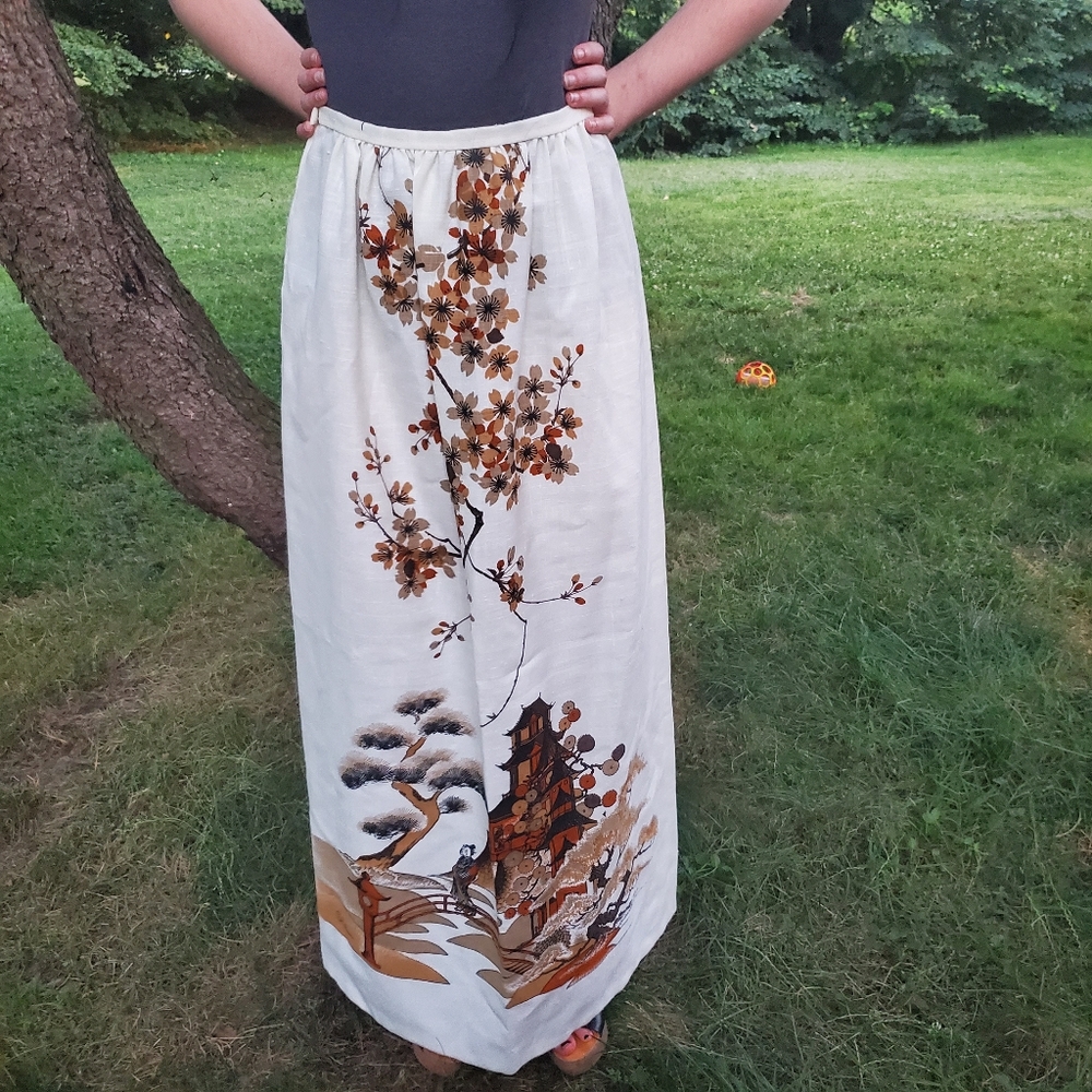 Vintage signed Alfred Shaheen Maxi Skirt